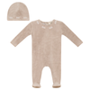 Bebe Bella Beige Velour Bebe Footie/Hat