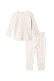 Lux Off White and Pink Leaf Cherry Pajama