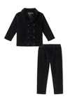 Seal Black Dotted Velour Pajama