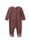 Seal Twilight Mauve Dotted Velour Footie