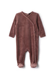 Seal Twilight Mauve Dotted Velour Footie