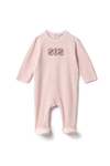Whipped Cocoa Light Pink Sis Velour Footie