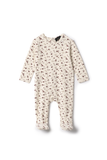 Seal Cream Printed Floral Footie