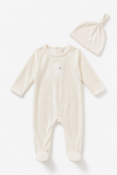 Fragile Powder Bunny Velour Footie/Hat
