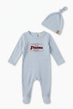 J'Taime +1 Blue Stripe Footie/Hat