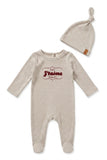 J'Taime +1 Cocoa Stripe Footie/Hat