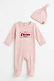 J'Taime +1 Pink Stripe Footie/Hat