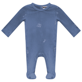 Whipped Cocoa Dodge Blue Embroider Music Footie