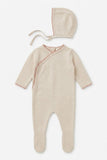 Bebe Bella Pink Wrap Knit Footie/Bonnet