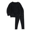Lil Legs Black Wash Emblem Sweatshirt Set