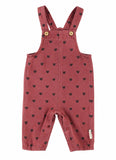 Piupiuchick Pink/Black Hearts Dungarees