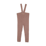 Lil Legs Dried Rose Knit Suspender Leggings