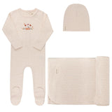 Ely's and Co Ivory/pink Floral Stripe Set