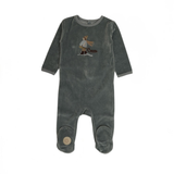 Mon Tresor Stone Blue Winter Sledder Footie