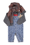 Piupiuchick Navy Denim Star Baby Dungarees