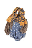 Piupiuchick Navy Denim Star Baby Romper