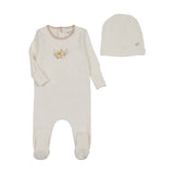 Bee & Dee White Girl Mail Flower Footie/Beanie