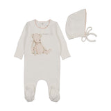 Bee & Dee Chalk White Girl Cuddle Time Footie/Bonnet