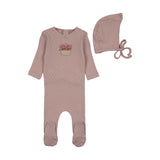 Bee & Dee Rose Bud Crochet Basket Footie/Bonnet