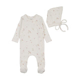 Bee & Dee Chalk White Girl Sweet Berry Footie/Bonnet