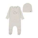 Bee & Dee Chalk White Girl Baby Image Footie/Beanie