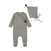 Bee & Dee Sky Grey Waffle Wrap Tassel Footie