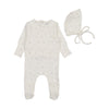 Bee & Dee Ivory Little Bundles Boys Footie/Bonnet