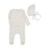 Bee & Dee Ivory Little Bundles Boys Footie/Bonnet