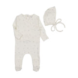 Bee & Dee Ivory Little Bundles Boys Footie/Bonnet