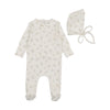 Bee & Dee Ivory Little Bundles Girls Footie/Bonnet