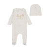 Bee & Dee Chalk White Shades of Baby Girls Footie/Beanie