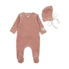 Bee & Dee Rose Whimsical Patch Footie/Bonnet
