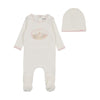 Bee & Dee Chalk White Storytime Girls Footie/Beanie