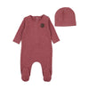 Bee & Dee Cranberry Snuggle Soft Footie and Beanie