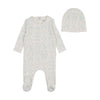 Bee & Dee Blue Cloud Babyland Toile Footie/Beanie