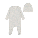 Bee & Dee Blue Cloud Babyland Toile Footie/Beanie
