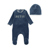Bee & Dee Marina Velour Petite Footie and Beanie