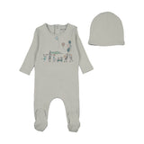 Bee & Dee Blue Mist Little Tot Footie/Bonnet