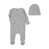 Bee & Dee Country Quaint Boys Print Footie/Beanie