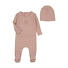 Bee & Dee Rose Classic Crest Footie/Bonnet