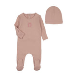 Bee & Dee Rose Classic Crest Footie/Bonnet