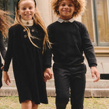 Little Parni Black Velour Jumper