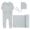 Ely & Co Blue Embroider Collar Layette Set