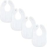 Comfycubs White Muslin 4pk Bibs
