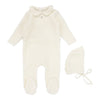 Lilette Cream Velour Collar Layette Set