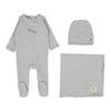 Lilette Pale Blue Plane Graphic Layette Set