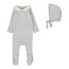 Lilette Pale Blue Embroider Emblem Footie Set