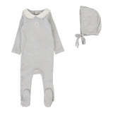 Lilette Pale Blue Embroider Emblem Footie Set