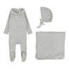 Lilette Light Blue Pointelle Collar Layette Set