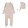 Lilette Soft Pink Bow Pointelle Graphic Footie Set